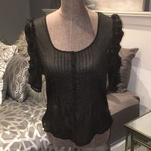 Black sheer blouse